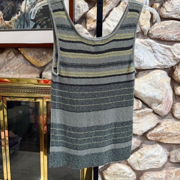 Sigrid Olsen women’s knitted stripe tank sweater - Picture 7 of 9